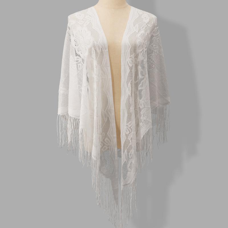 Tassel Fringe Trim - وشاح زفاف بشرّابات وحواف مزخرفة، شال