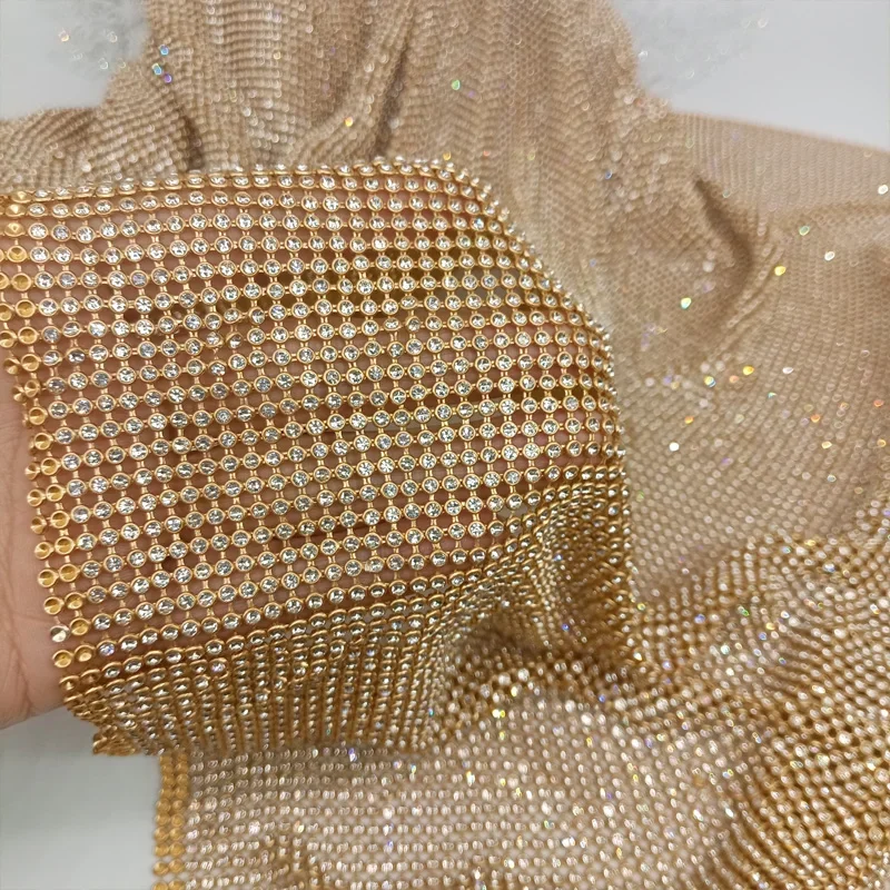 45x120 سنتيمتر سباركلي الذهب ق - مراجعة Crystal Mesh Fabric وسعره
