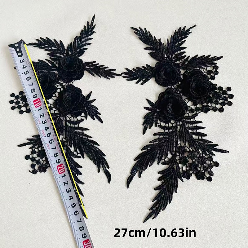 قطعتان/زوج واحد من قطع الدانتي - مراجعة Applique Patch Flower وسعره