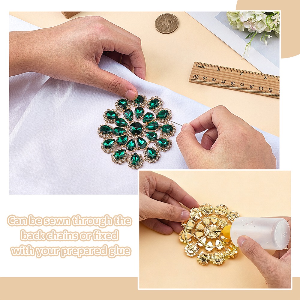 زهرة نحاسية مرصعة بالأحجار الك - مراجعة Sew On Rhinestone وسعره