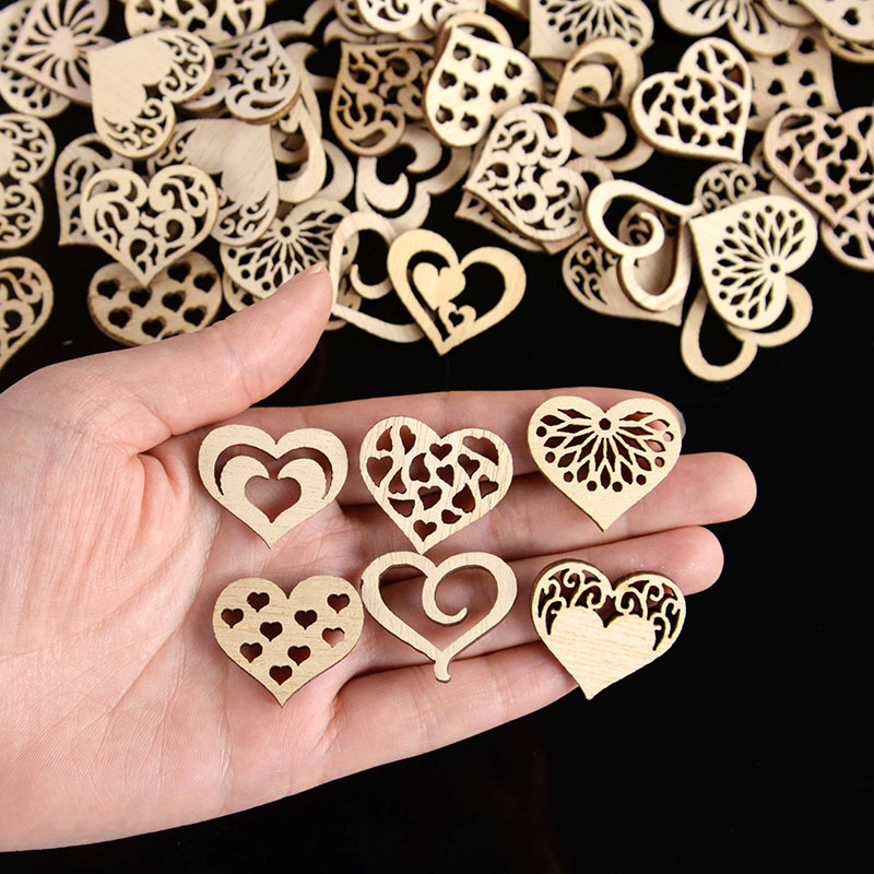 50/100 قطعة نمط القلب المجوف ش - مراجعة Craft Embellishments وسعره