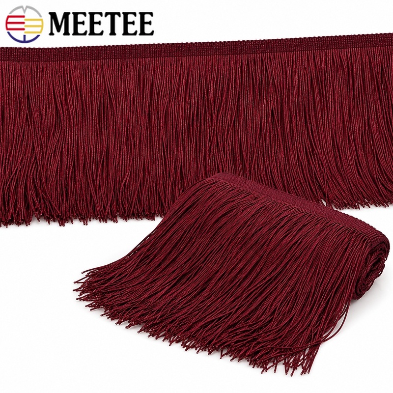 شريط شراشيب أحمر بطول 5/10 يار - مراجعة Fringe Ribbon Sewing وسعره
