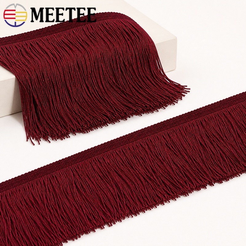 شريط شراشيب أحمر بطول 5/10 يار - مراجعة Fringe Ribbon Sewing وسعره