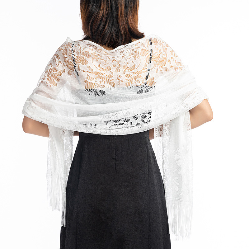 عباءة زهور رقيقة مجوفة للنساء  - مراجعة Tassel Fringe Trim وسعره