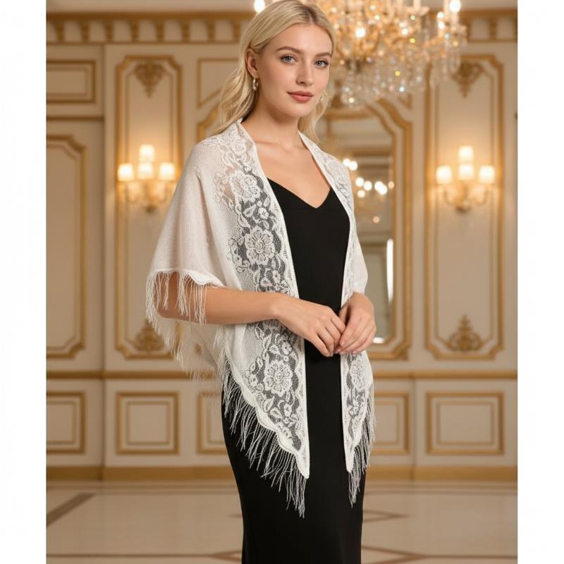 وشاح زفاف بشرّابات وحواف مزخرف - مراجعة Tassel Fringe Trim وسعره